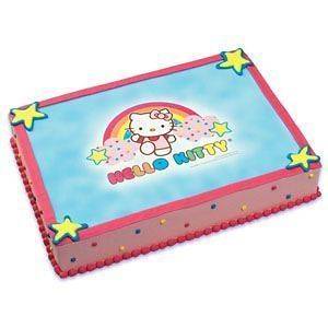 Hello Kitty Rainbow ~ Edible Image Icing Cake, Cupcake Topper ~ LOOK 