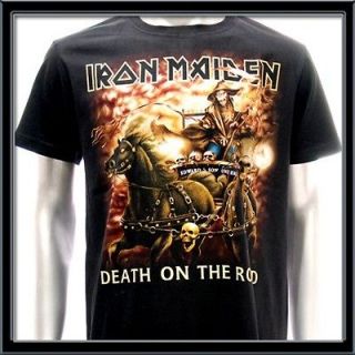   Maiden T shirt Hard Metal Rock The Trooper Death On The Road Black