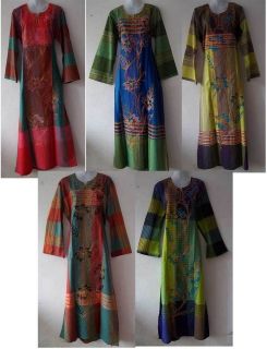 Egypt Multi color Embroidered Fabric Kaftan Jilbab Dress Not 2 