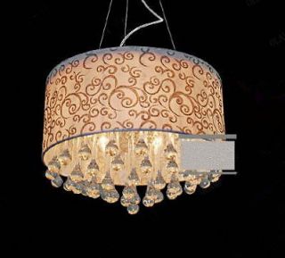 luxurious DRUM SHADE chandelier crystal clear Pendant lamp