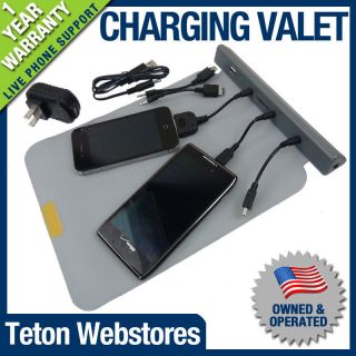 Charging Valet Charge Multiple Cell Multi Station iPhone Droid USB 