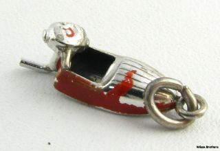 MOTORBOAT CHARM   3D Fashion Sterling Silver Small Speedboat Pendant