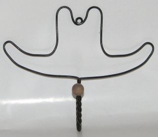 COWBOY HAT Black Twisted Wire Hook   Wall Mount   Made USA   NEW