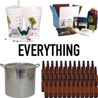 EVERYTHING   Complete Beer Brewing Equipment Kit Irish Red Ale With 