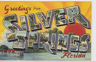   , Florida Large Letter Linen Postcard   Curteich, 1942   Houseboat