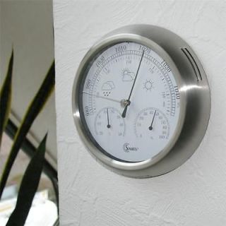   Weather Station Barometer Thermometer Hygrometer Stainless Steel