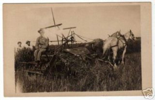 HORSE DRAWN FARM EQUIPMENT REAL PHOTO POSTCARD CA 1910