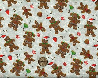 Christmas Gingerbread Boy/Girl/Candy Print Fabric*