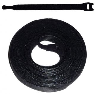 25x 8 Black Velcro USA Cable Ties ~ Wire Straps Wrap Reusable Hook 