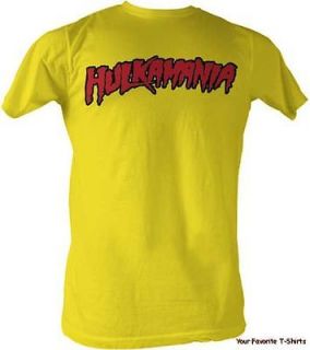 New Licensed Hulk Hogan Hulkamania Yellow Adult Shirt S XXL
