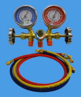 MANIFOLD GAUGE SET R134A R12 WITH SIGHT GLASS 36 HOSES