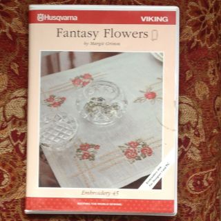   Designs Disk # 45 Fantasy Flowers   for Husqvarna Viking Designer 1