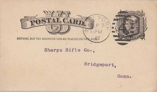 SHARPS RIFLE Co., NEW YORK to SHARPS RIFLE Co., BRIDGEPORT, CT ~1882 