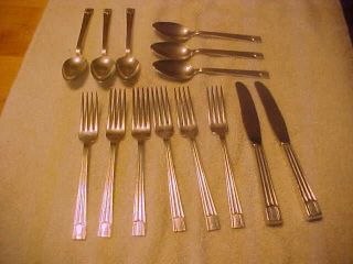 lot 14 pc vintage signed united airlines silver plate spoon fork knife
