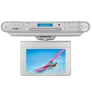 COBY 7 INCH UNDER CABINET LCD TV W/ DVD/CD PLAYER AM/FM RADIO   SILVER