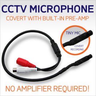 CCTV Microphone with PREAMP Mic Easy Wire Covert Spy