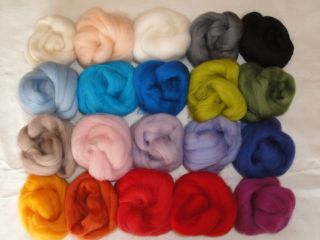 Fantasy Felt 15g Merino Wool Tops, Roving 20 Colours, Spinning,Needl 