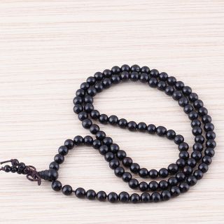 Black Wood Beads Tibet Buddhist Meditation 6mm x 108 Prayer Mala 