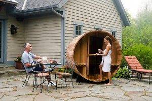 Indoor/Outdoor Canopy Barrel Sauna Kit 6 person,  sauna 