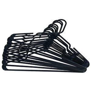 Lot of 100 Durable Plastic CLOTHES HANGERS with NOTCHES, Black NWOT