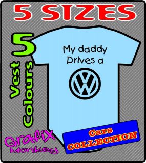 VW Baby Vest. 5 vest colours to choose from. 5 sizes, Volks Wagon Baby 