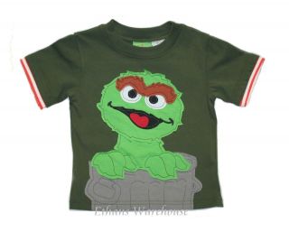 Boys clothes 2T and 3T Green Shirt Sesame Street OSCAR the GROUCH New 