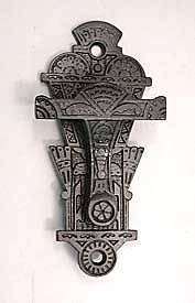   Antique Decorative Cast Iron Mechanical Door Bell, Complete, Working