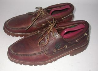   Timberland 3 Eyelet Boat Shoe Boot Loafers Size 11 Vibram Soles