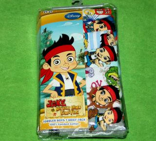 Boy Disney Jake And The Neverland Pirate Briefs Underwear Toddler Size 