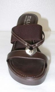 Italian Shoemaker 4641S2 Brown Wedge Sandal Flip Flop NEW IN BOX