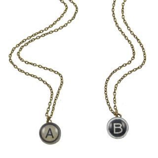   Typewriter Key Necklace. CHOOSE Your INITIAL. Jewellery Gift Ideas