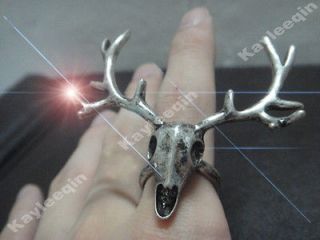   3D Deer Head Elk Horn Antler Stag Finger RING Fancy Dress Cosplay