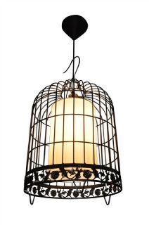 Brand New 1 Light Pendant Ceiling Light in Black Iron Bird Cage Shade