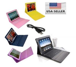   Sales Keyboard Case Smart Cover USB Cable for New iPad3 & iPad2