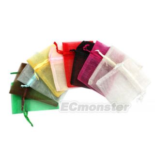 50 X Organza Jewelry Gift Pouch Bags Wedding Favor 3x4 Mixed Color
