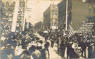 Postcard 934466 RPPC Marching Band American Flag Parade OH