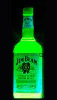 Jim Beam GLOWING Blacklight Bottle    add poster sign    Fluorescent 