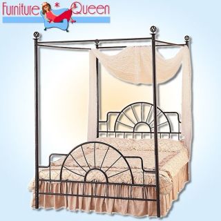 BLACK WROUGHT IRON Style CANOPY BED FULL Size (BEDS) 4115 Full