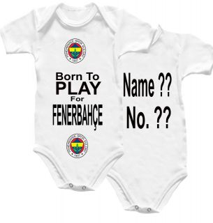   Football Baby Shirt Onesie Babygro Name No Kit Top Fenerbahçe