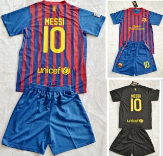 NEW 2011 2012 NO.10 MESSI BARCELONA football kit 3 14 years