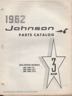 1962 JOHNSON OUTBOARD MOTOR 3 HP PARTS MANUAL USED
