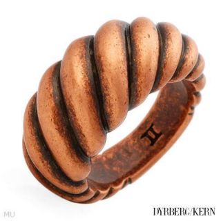 Genuine DYRBERG KERN Kaleidoscope Twisted Copper Ring Antique Finish 