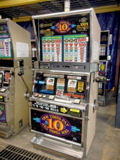 IGT Slot Machine, Ten Times Pay, 3 Reels, White Cabinet, 3 Coin, 120v 