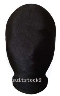 Lycra Spandex zentai costume black all Mask/Hood size S XXL