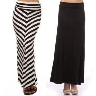 New ! Stripe Black Long Women Fashion Popular MAXI SKIRT S M L