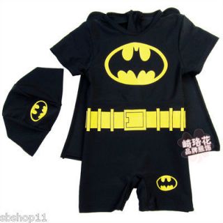 NWT Kids/Boys/Todd​ler/Childs Batman Costume Cartoon Swimsuits Set 