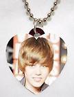 New JUSTIN BIEBER Photo Charm Heart Necklace #3 AWESOME