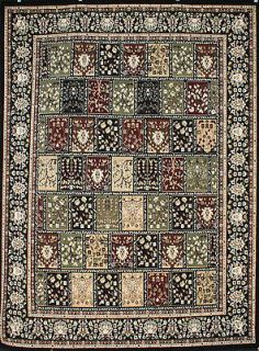 New 52x74 Area Rug Black Panal Squares Traditional 5x7 6x8 o69