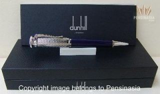 DUNHILL SENTRYMAN BLUE LACQUER CHASSIS PALLADIUM BALL POINT PEN WITTY 