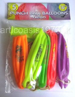 Bright NEON Punchball Punch Ball Balloons   Kids Party Bag Filler